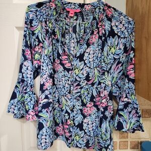 Lilly Pulitzer Dakota chiffon polyester Blouse size small